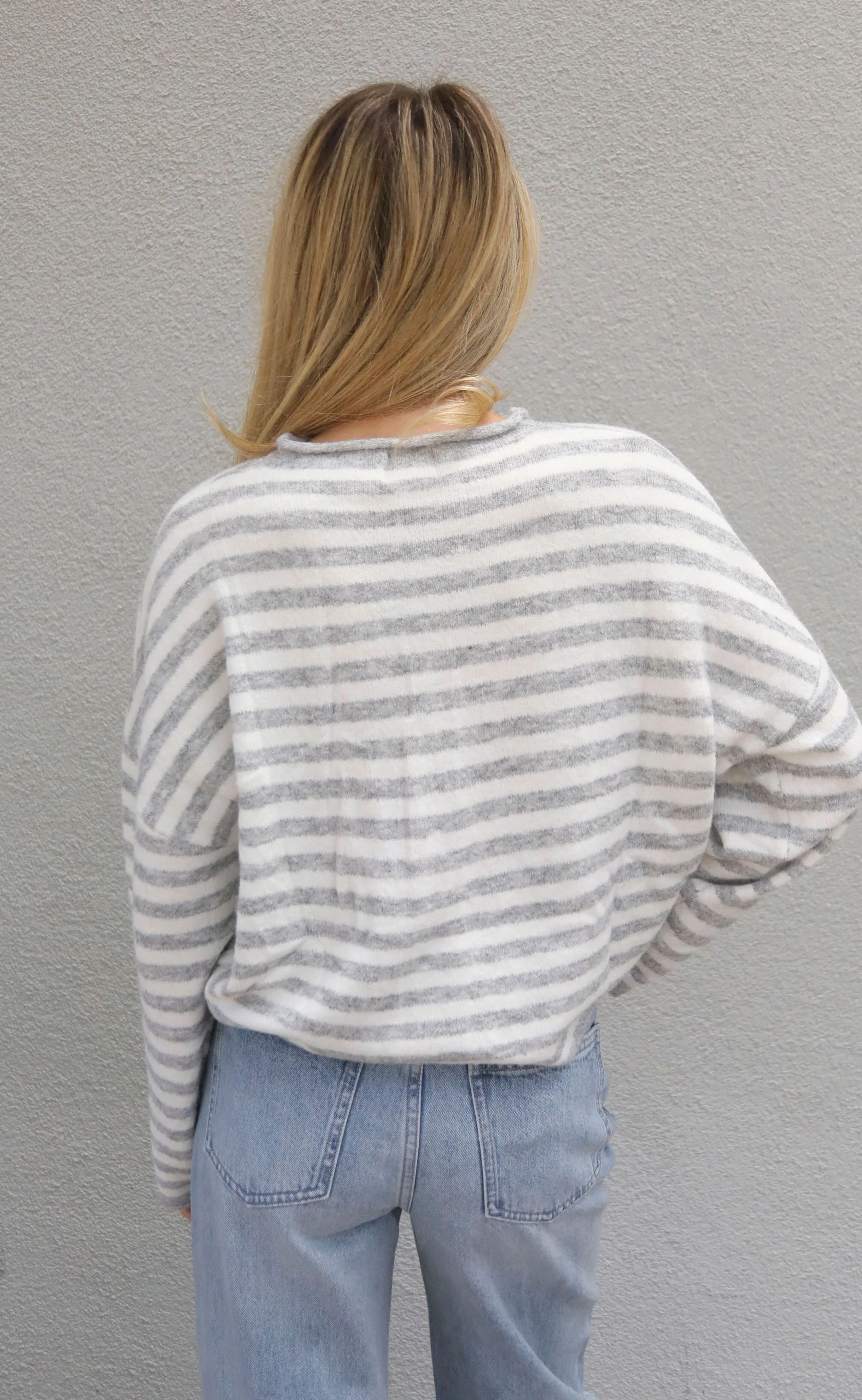 beat of your heart cardigan - grey stripe - Image 3