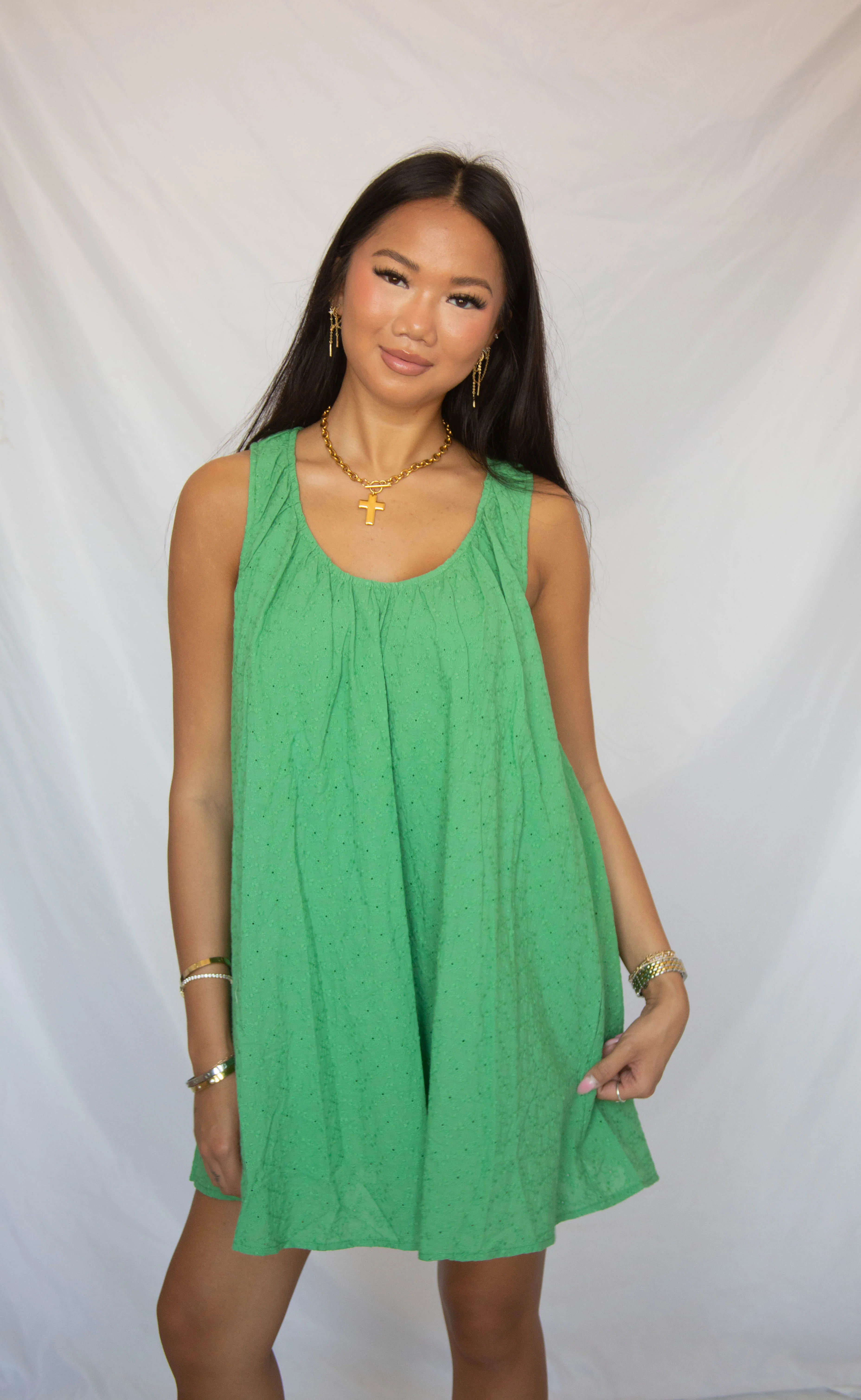 call it a day eyelet mini dress