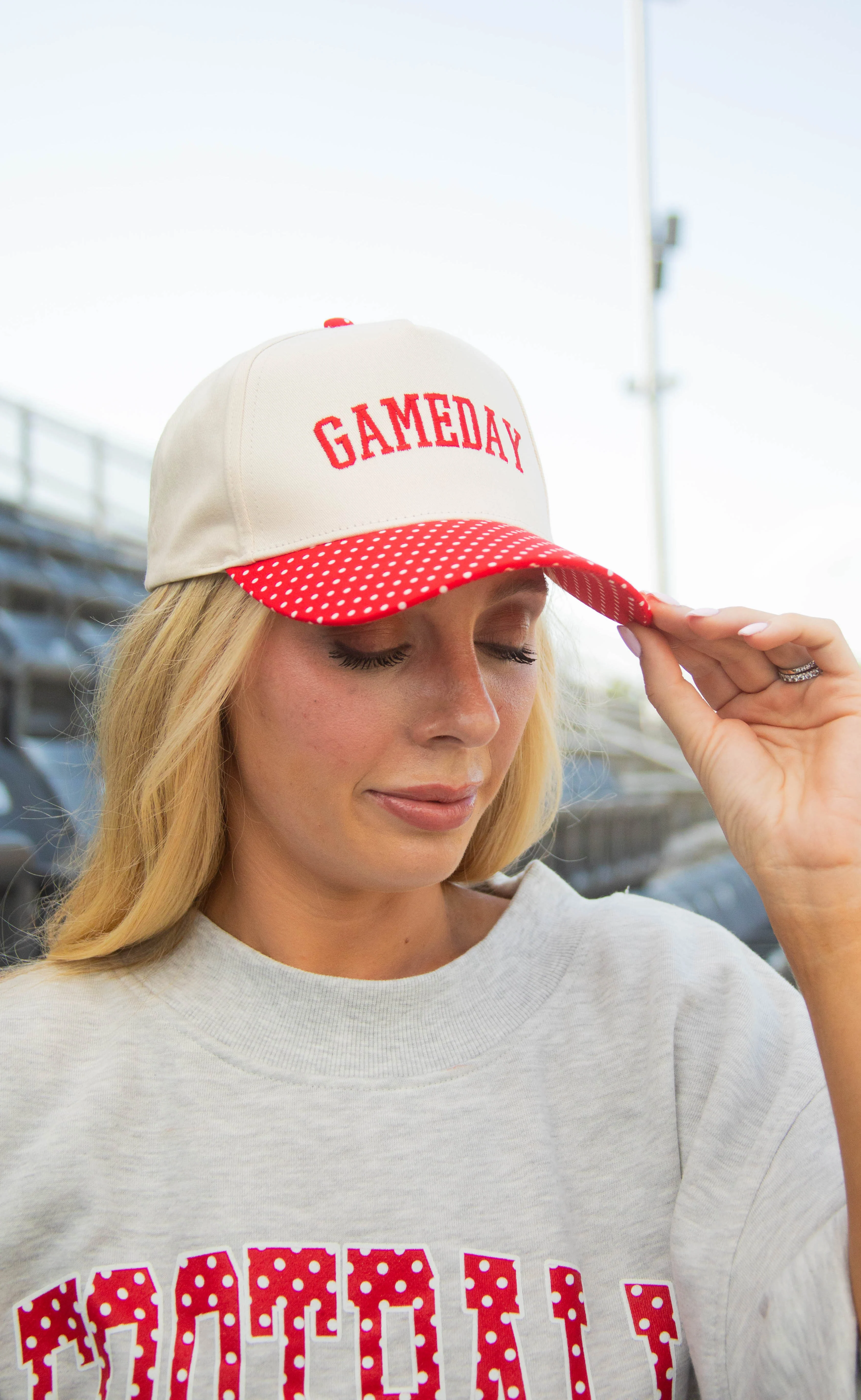 charlie southern: gameday polka dot trucker - red - Image 2