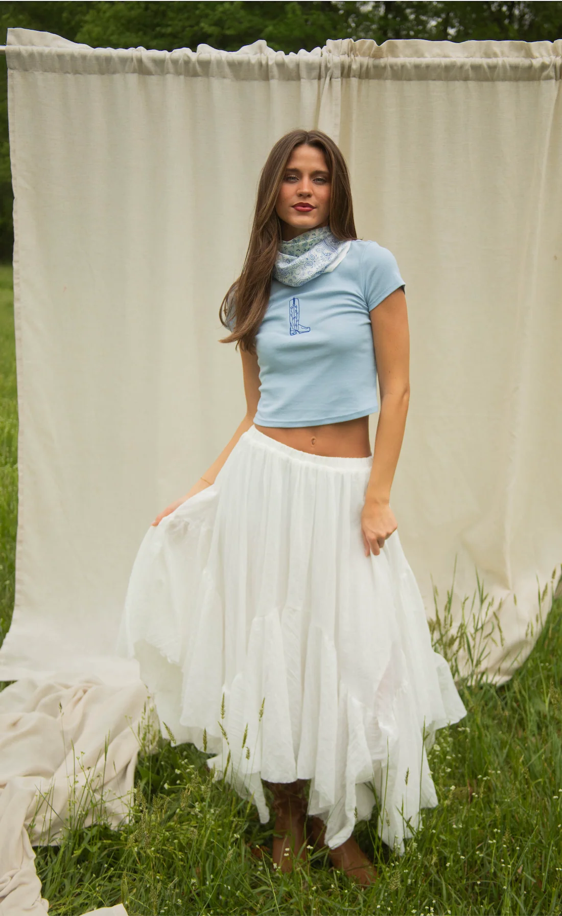 charlie southern x emma katherine art: boot scootin embroidered baby tee - Image 2