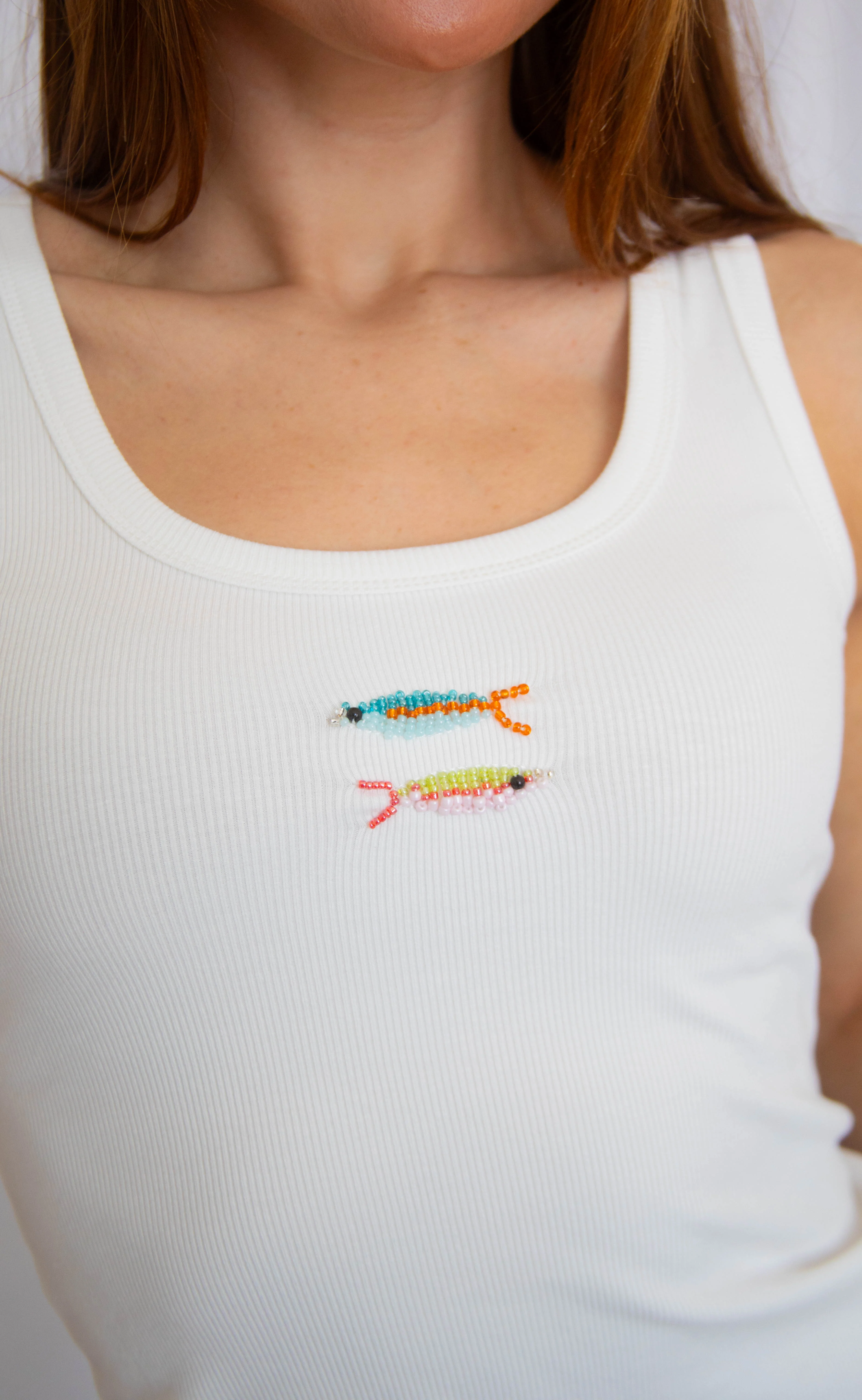 colorful fish beaded tank - Image 2