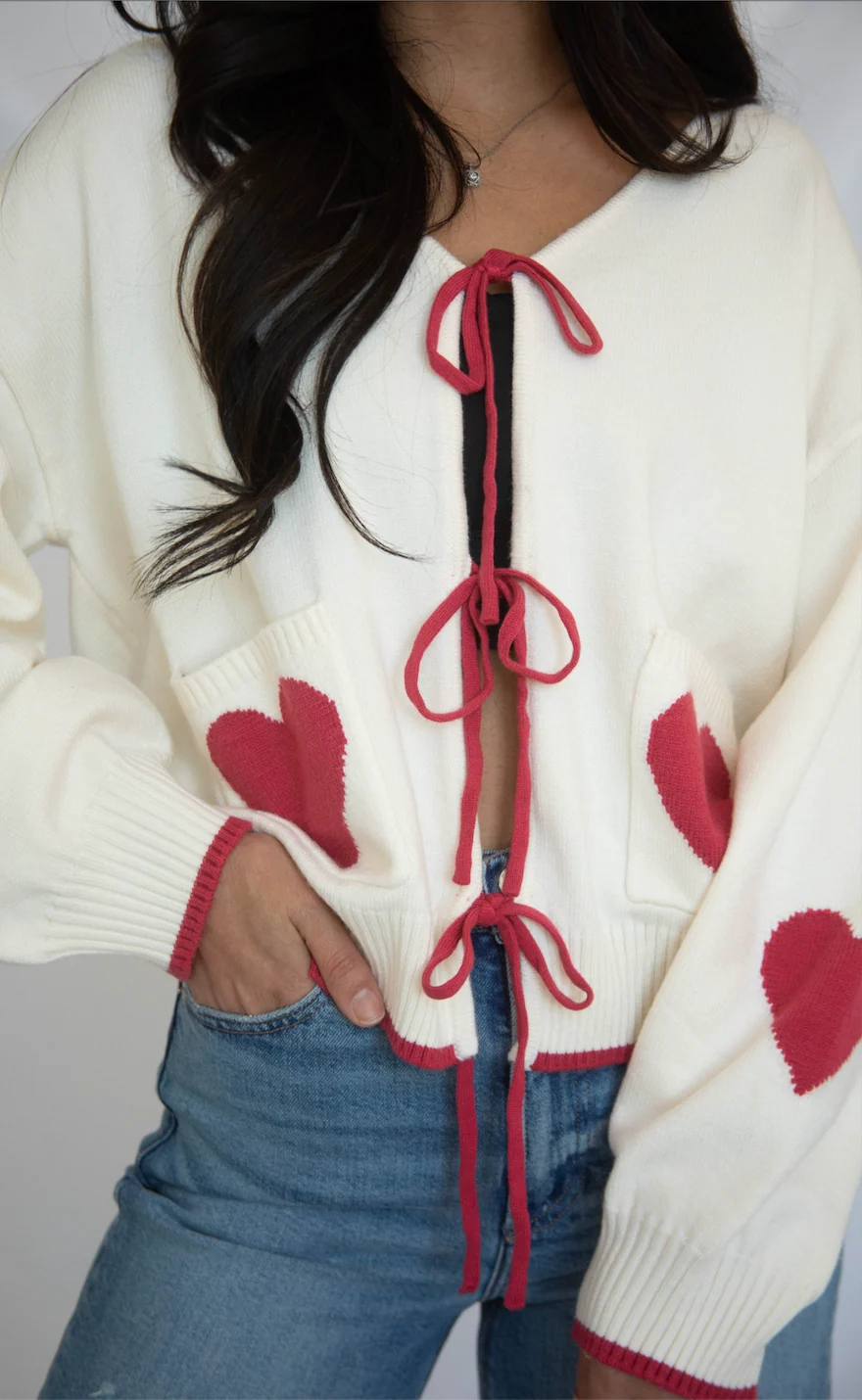 falling so soon heart cardigan - Image 2