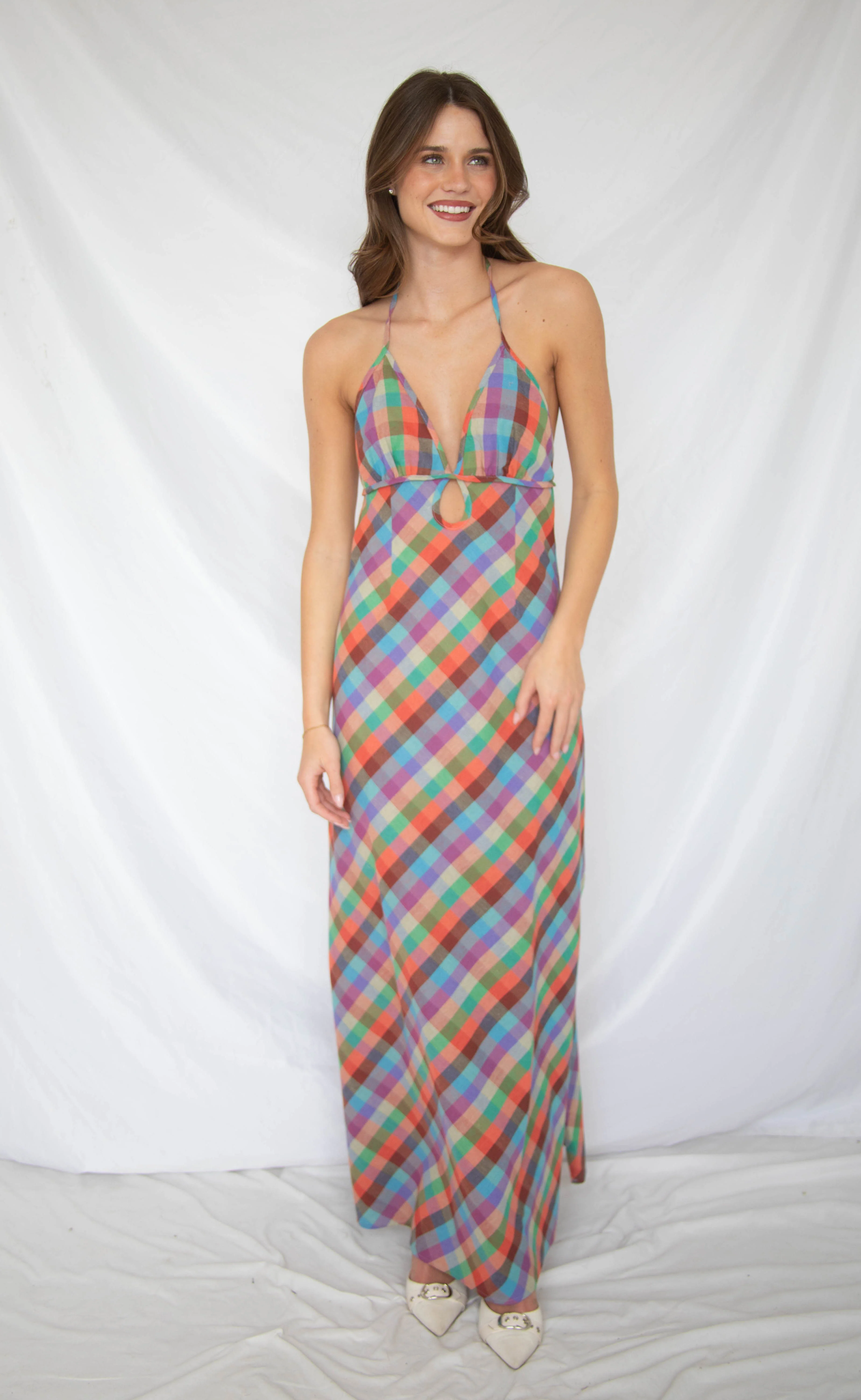 fix you too plaid midi dress