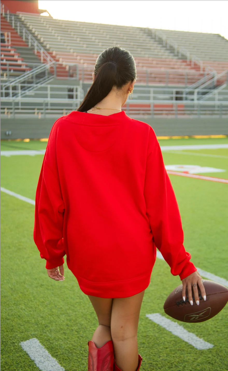 friday + saturday: tailgate social club mock neck - red - Image 3