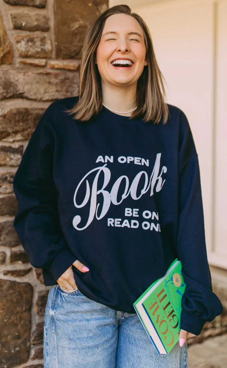 friday + saturday x jo johnson overby: open book sweatshirt - Image 3