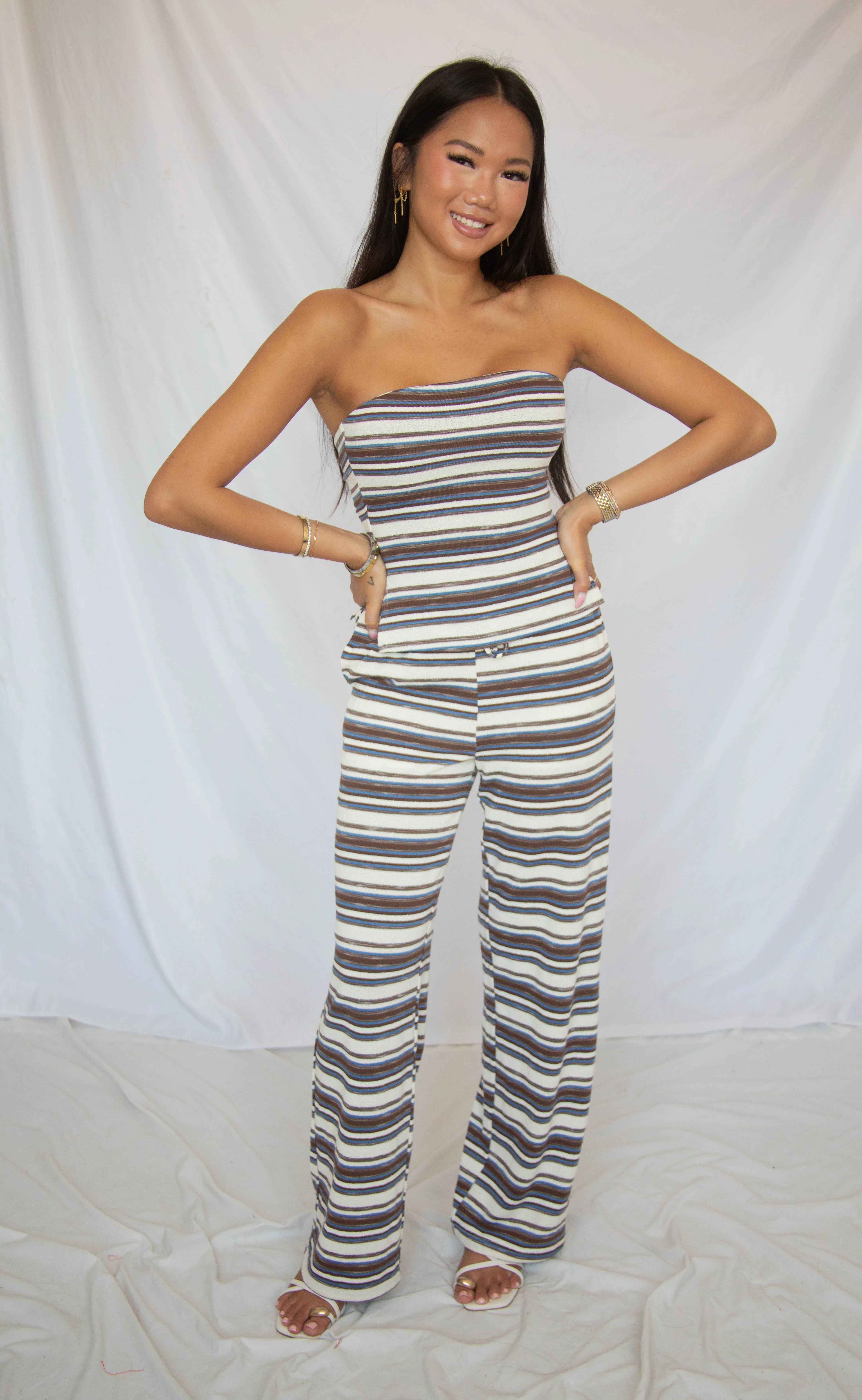 polaroid picture striped knit set