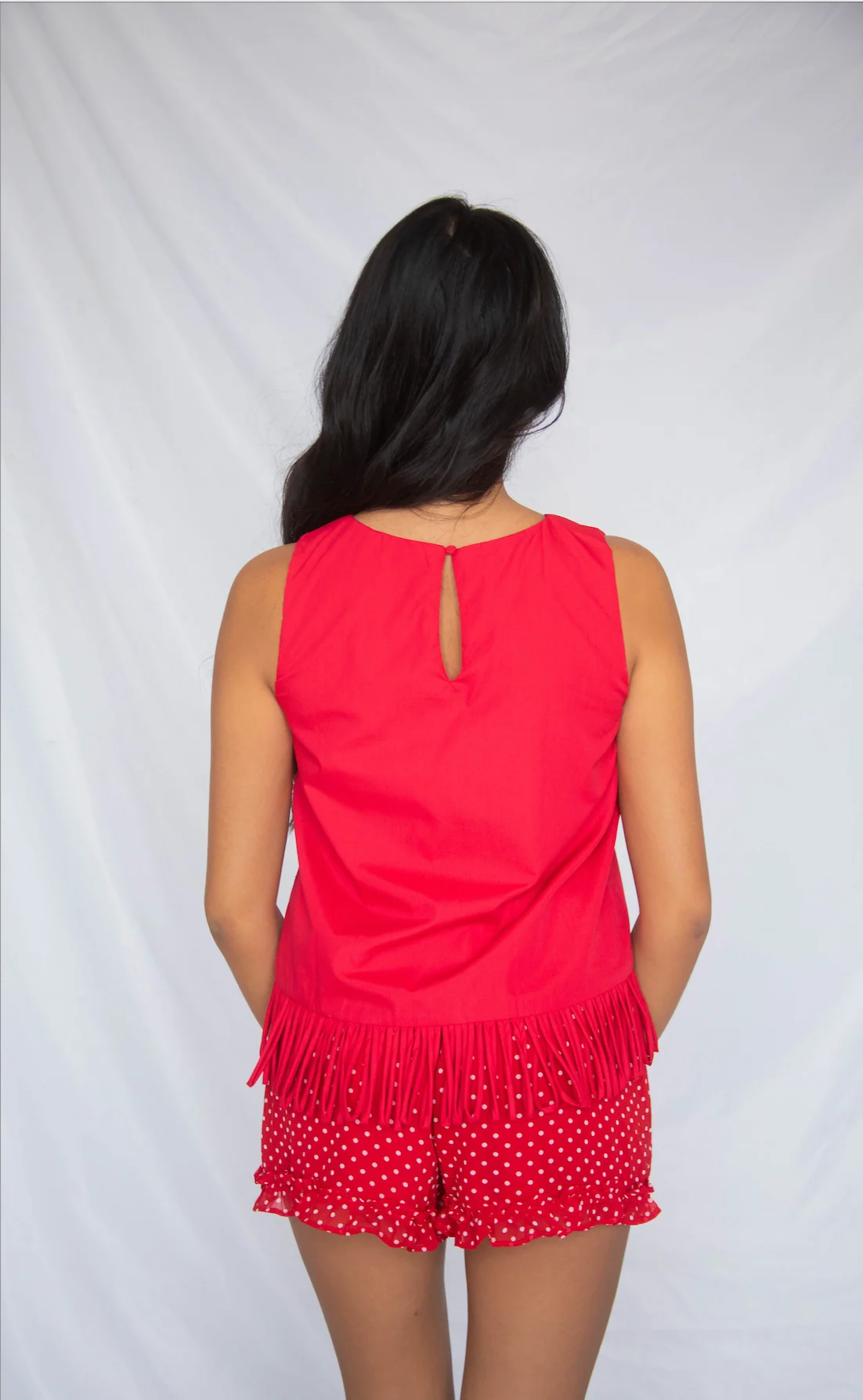 on the other side fringe hem top - Image 4