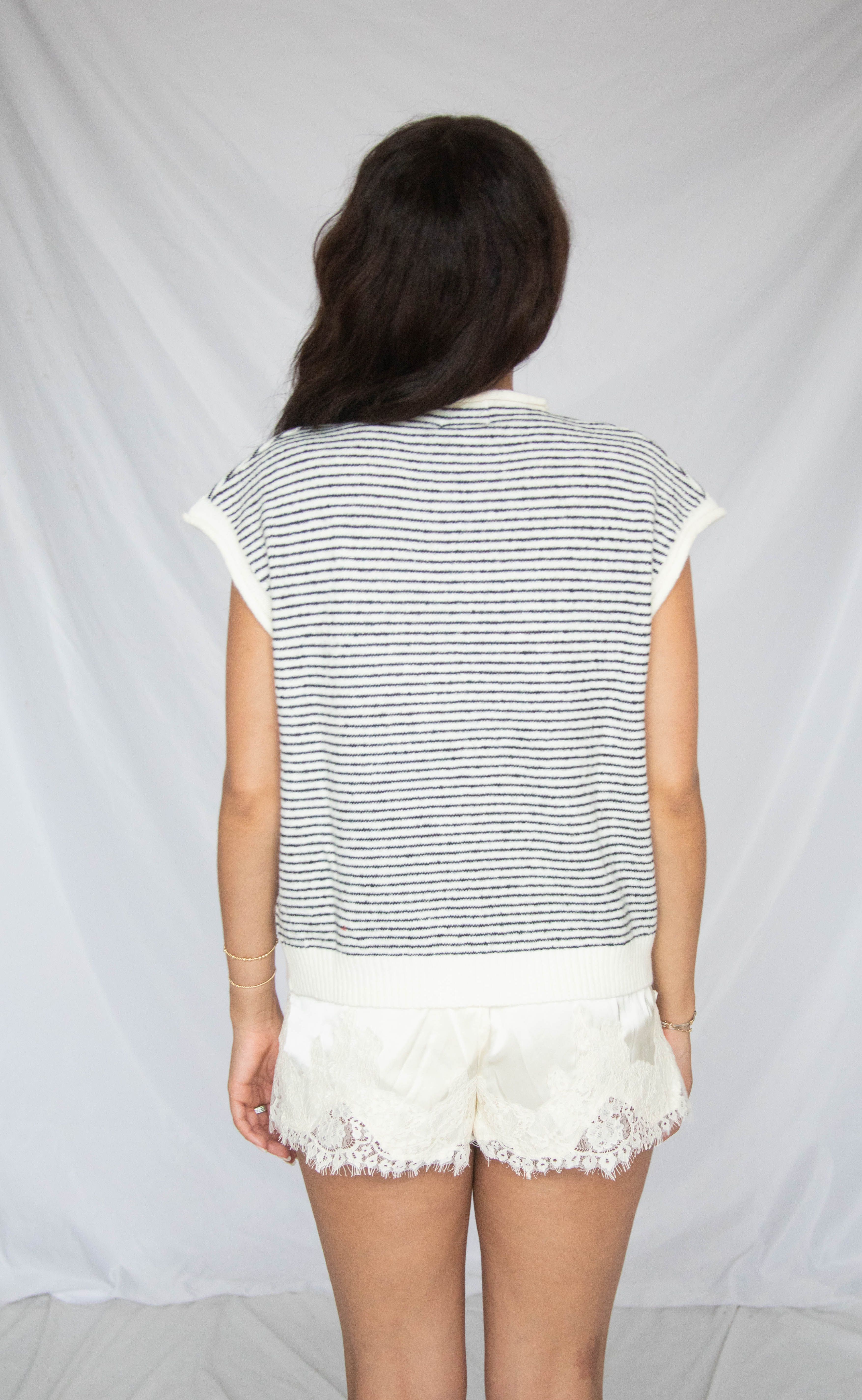 our hearts are free cardigan - ivory stripe - Image 3