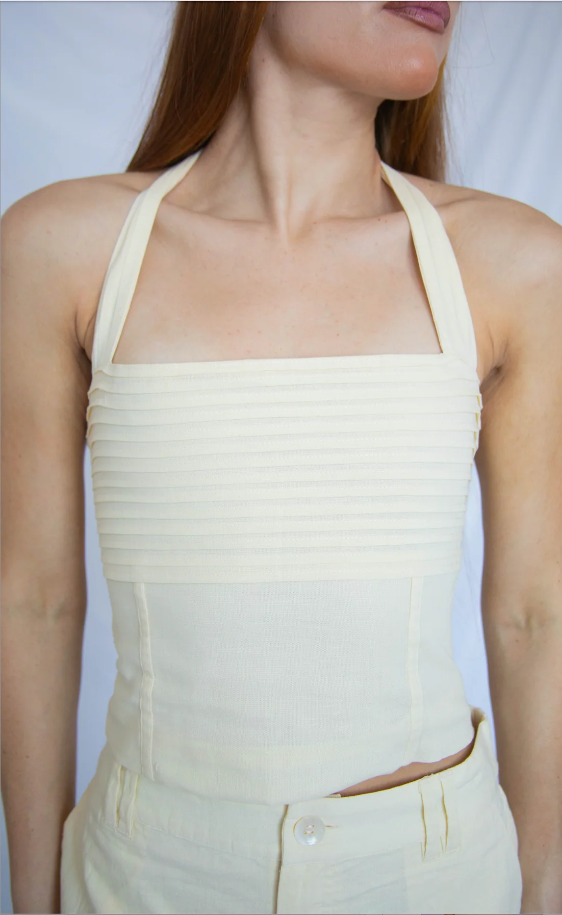 show me your mumu: hayden halter top - buttercream linen - Image 2
