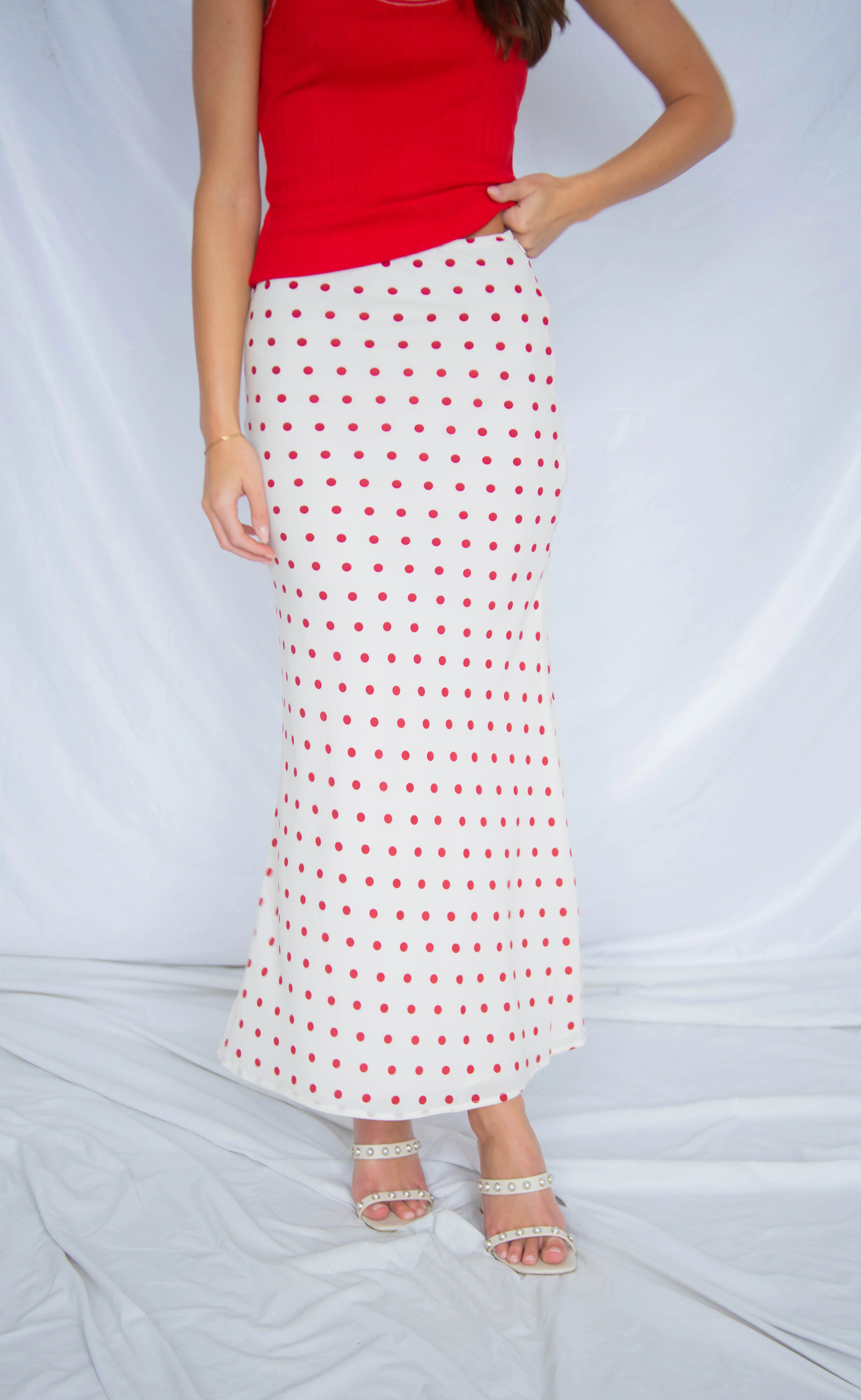 slipping away polka dot midi skirt - Image 2
