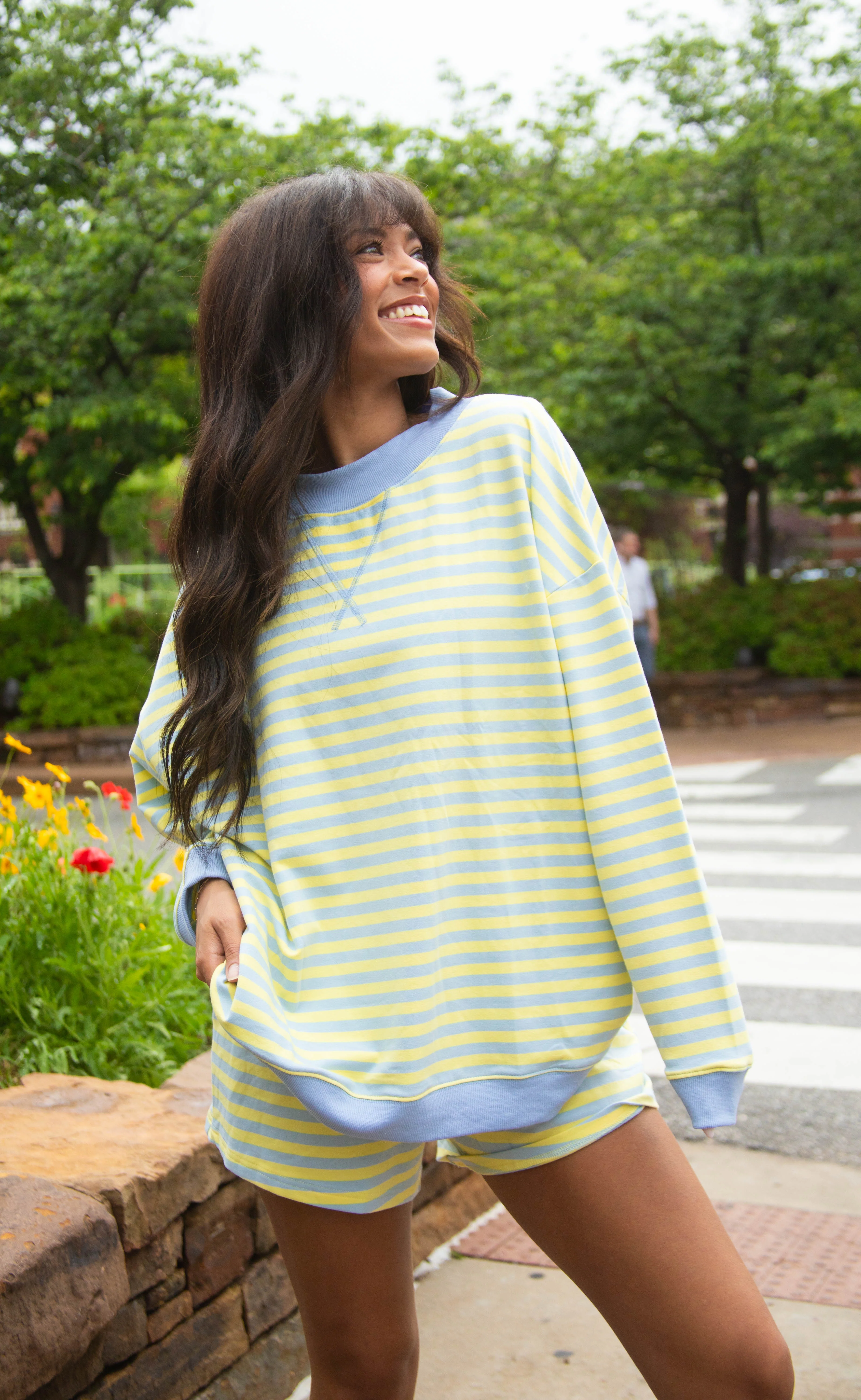 morning light striped terry set