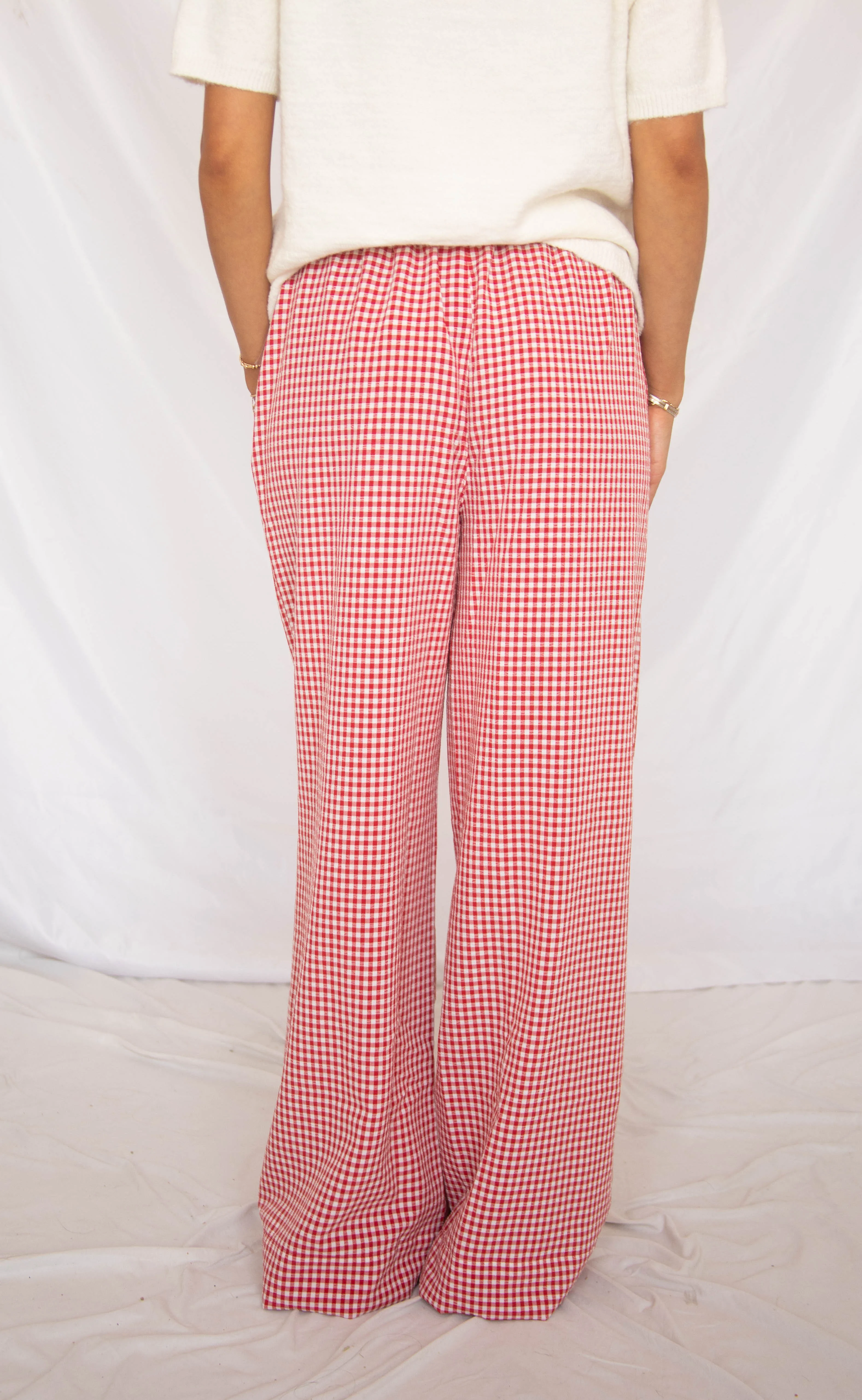 take it slow gingham pants - red - Image 3