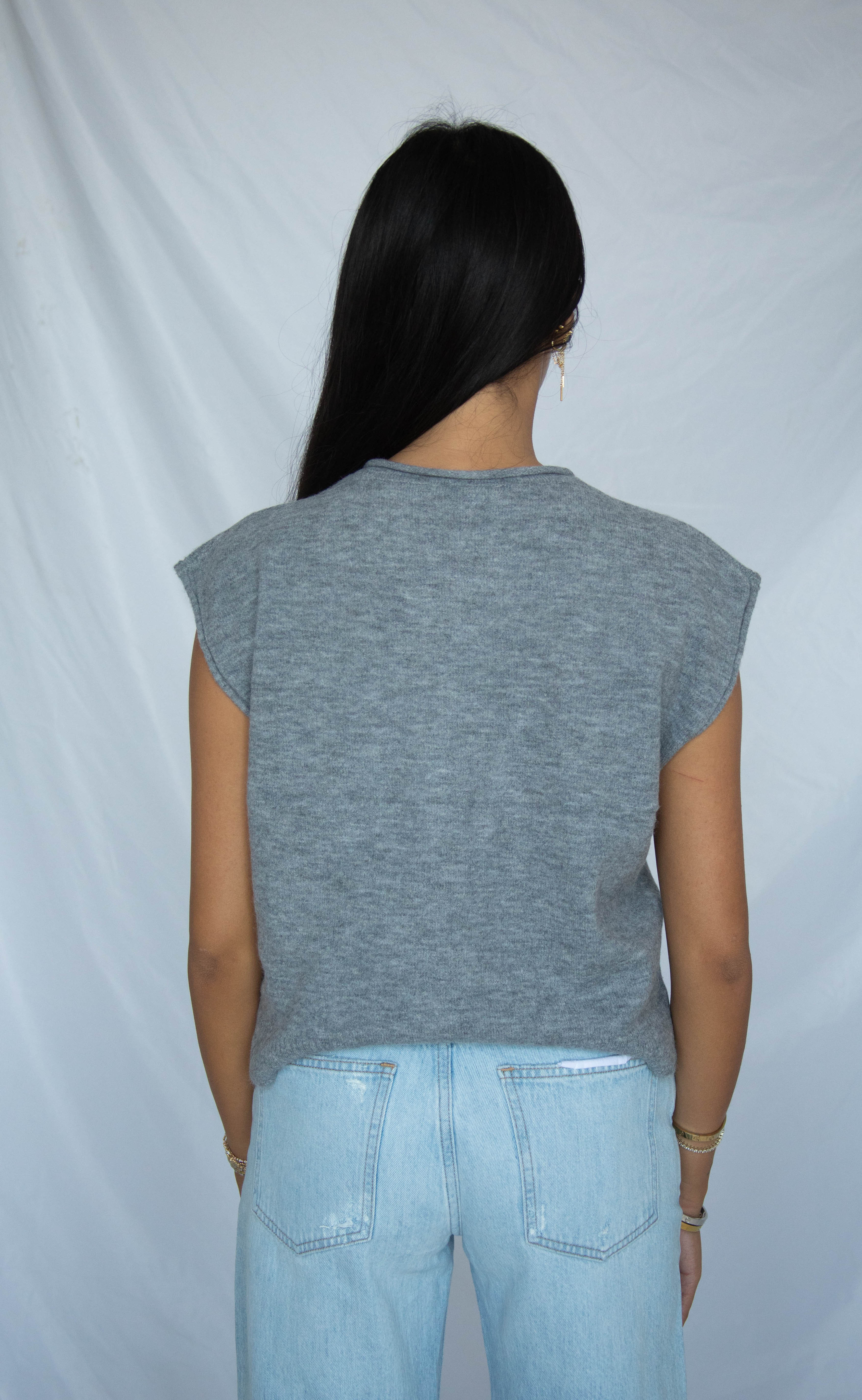 tell me more knit sweater - gray - Image 3
