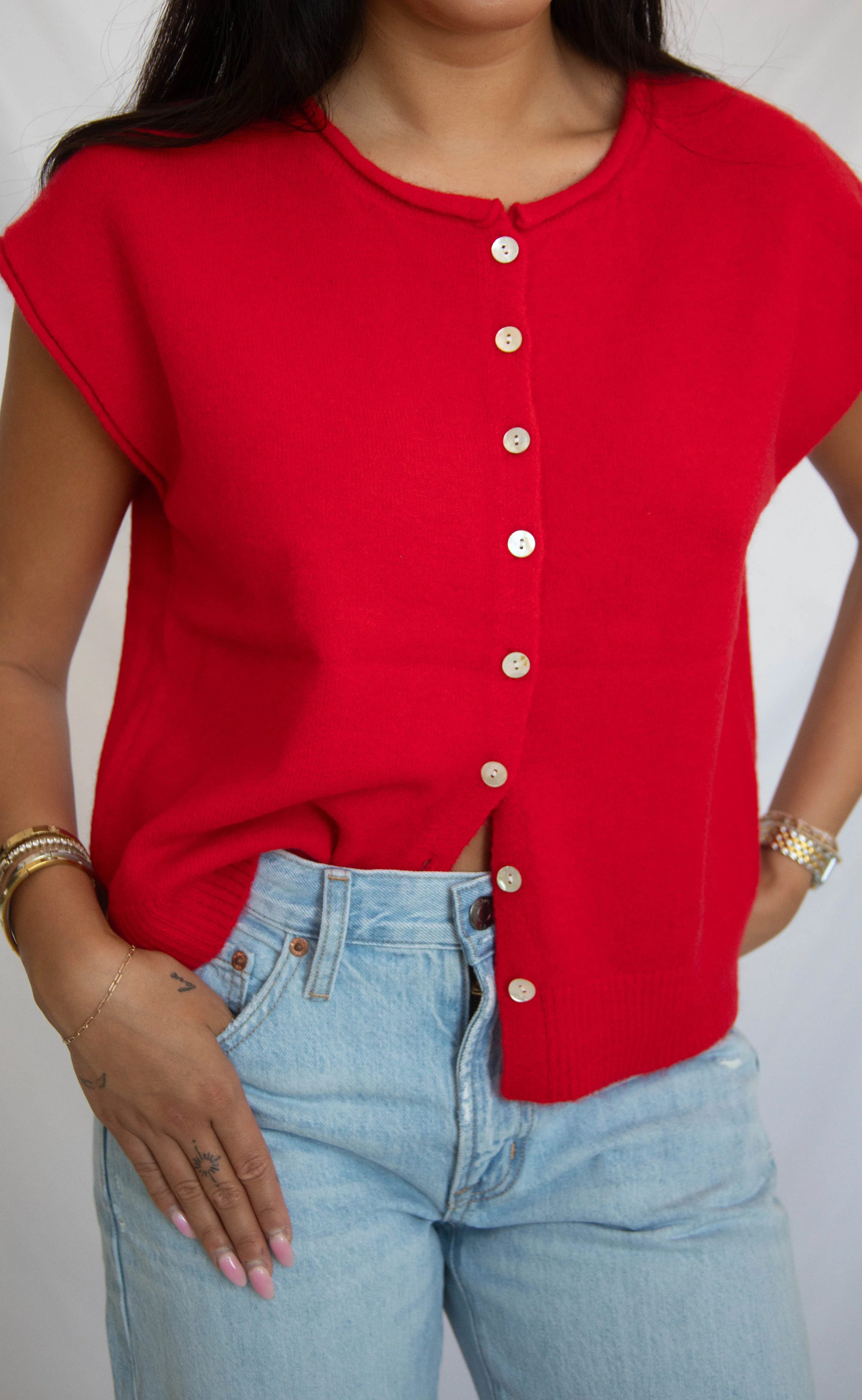 tell me more knit sweater - red - Image 2