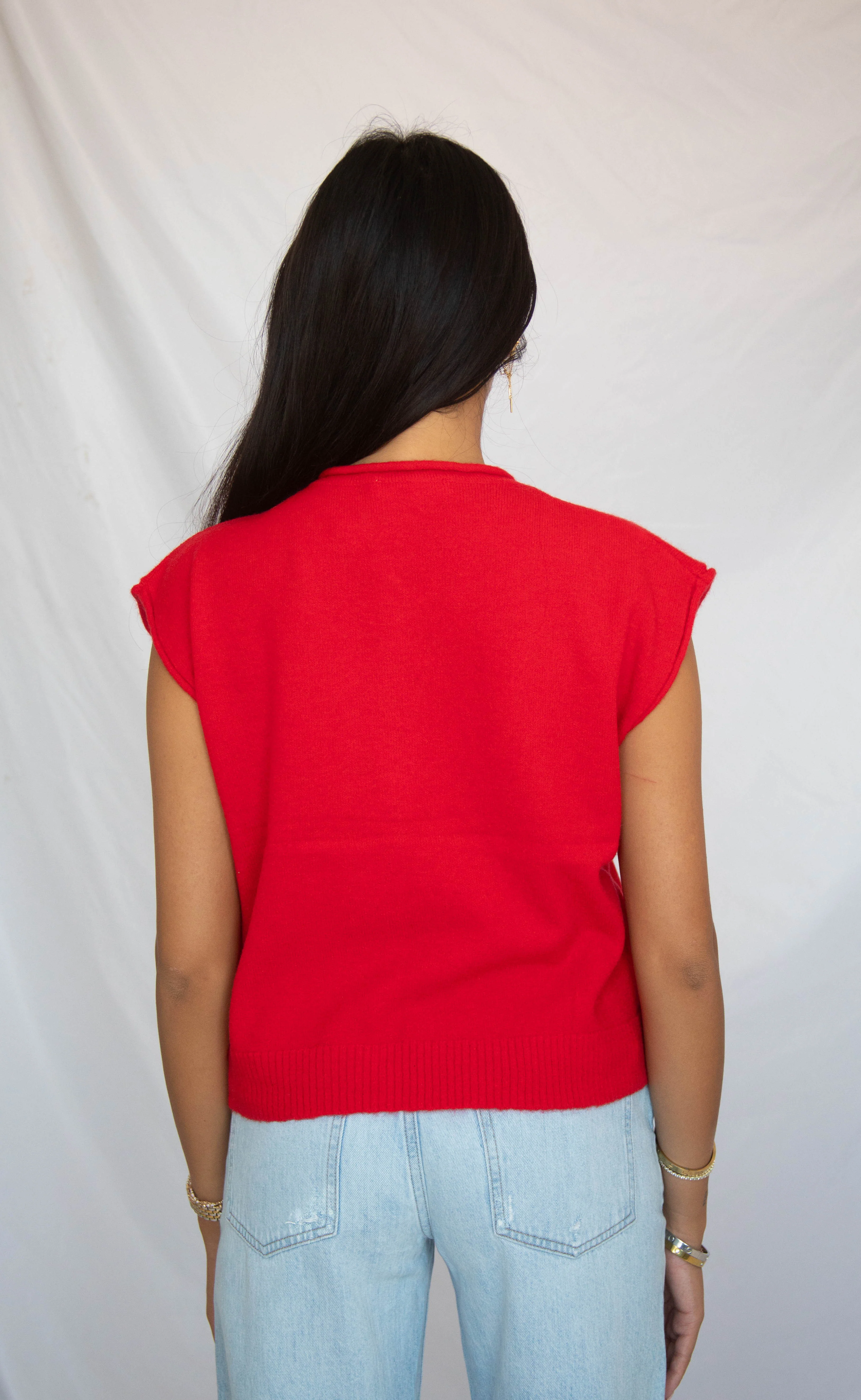 tell me more knit sweater - red - Image 3