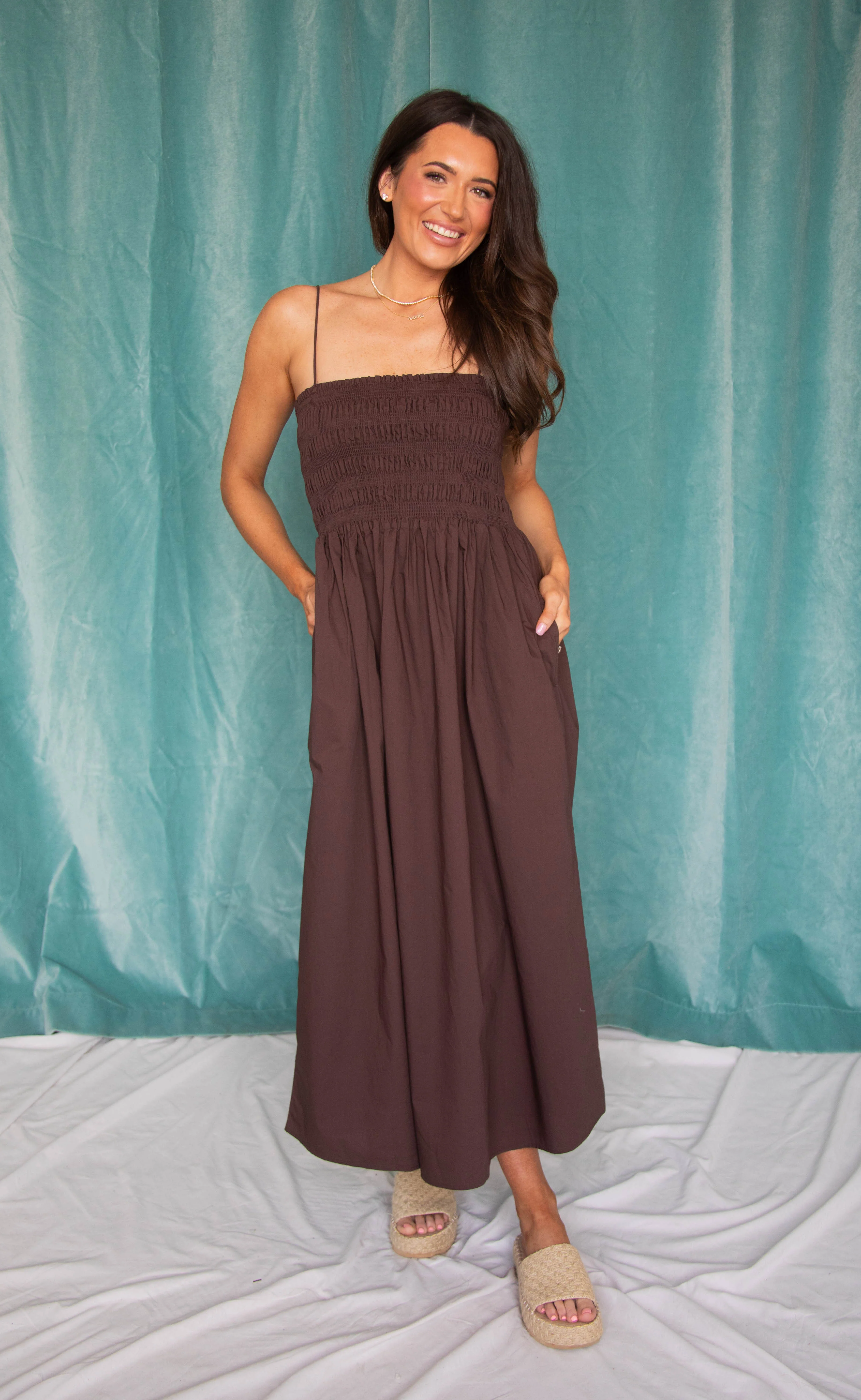 z supply: cornelia poplin midi dress - chocolate cherry - Image 2