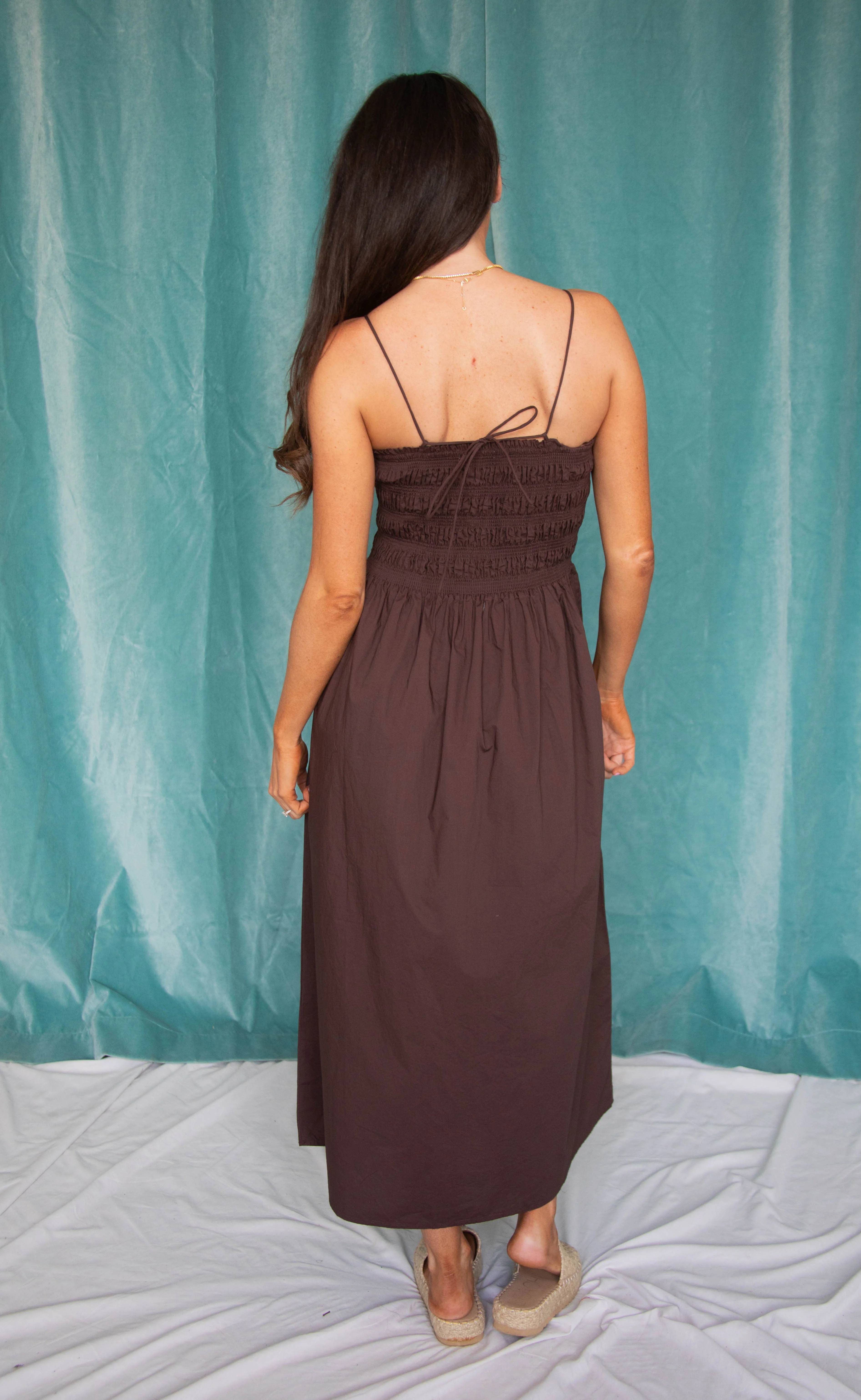 z supply: cornelia poplin midi dress - chocolate cherry - Image 3