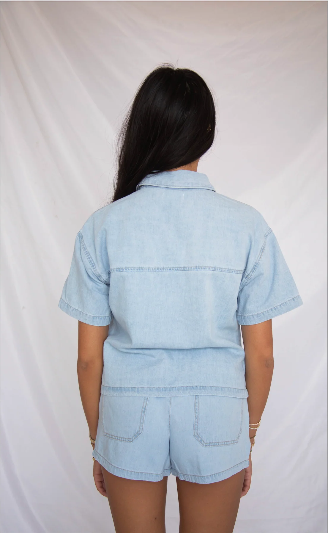 z supply: everyday denim button up - coastal water - Image 3