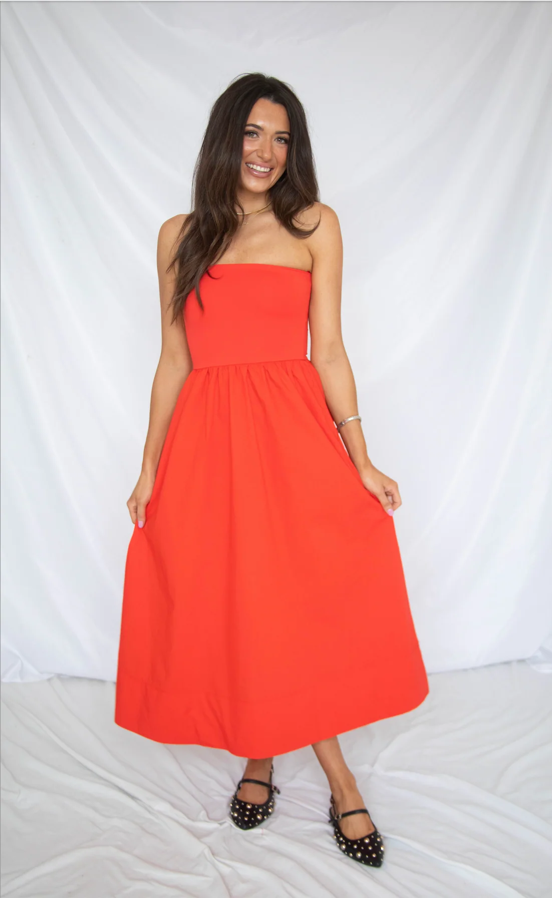 z supply: sunsought strapless midi dress - lychee - Image 2